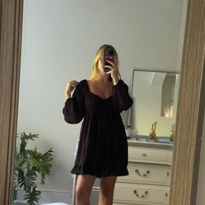 Black long sleeve mini dress